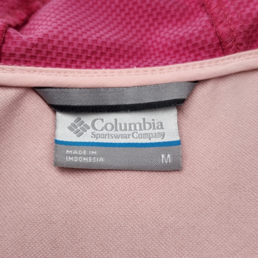 Columbia Light & Dark Pink Hooded Wind Water Resistant Softshell Stretch Jacket - Picture 11 of 11